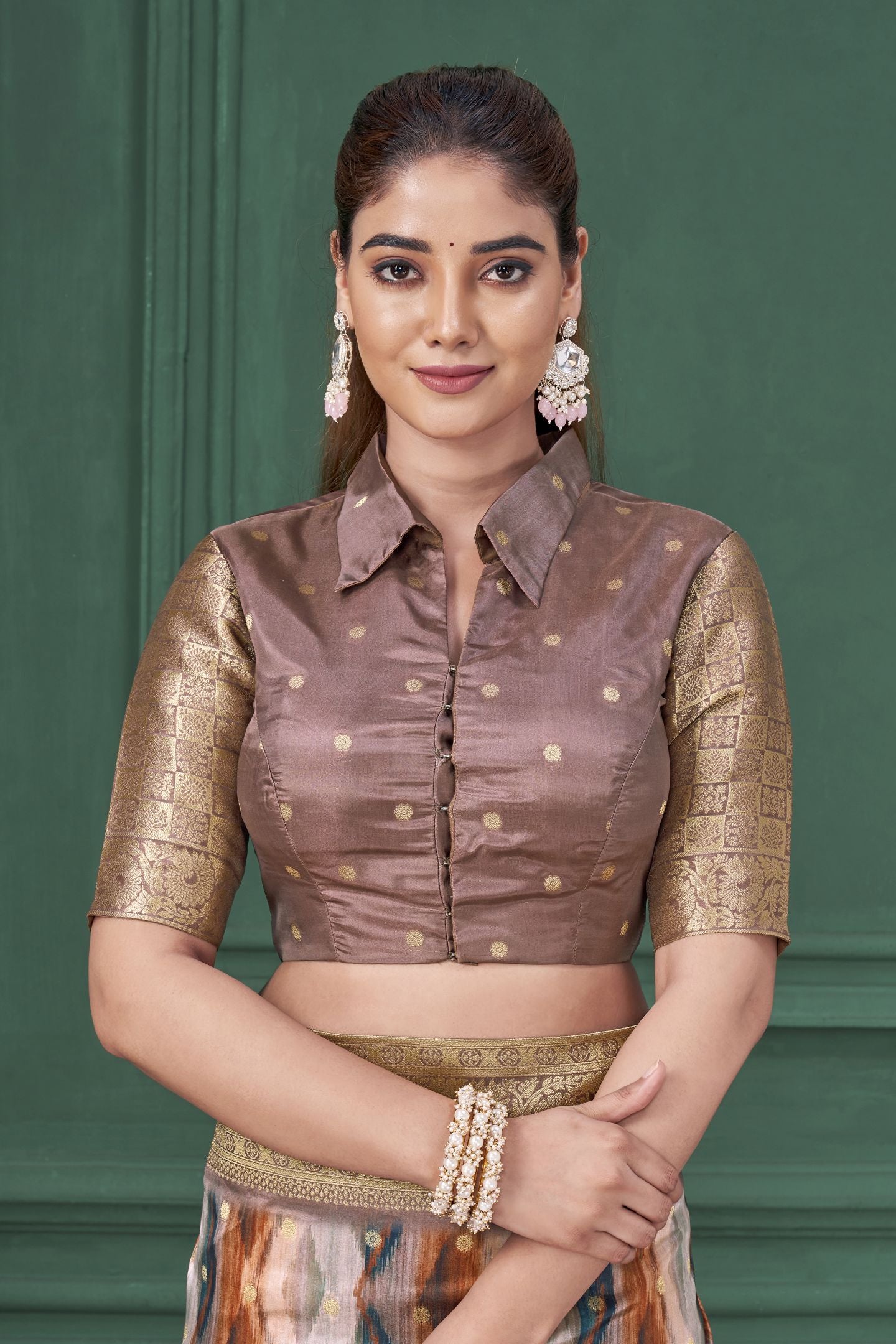 Lilac Purple Tussar Silk Jacquard Saree: Abstract Digital Print, Mohira Collection Unstitched Blouse