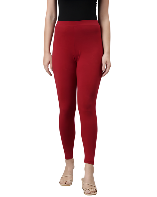 JC’s Premium Maroon Ankle-Length Leggings