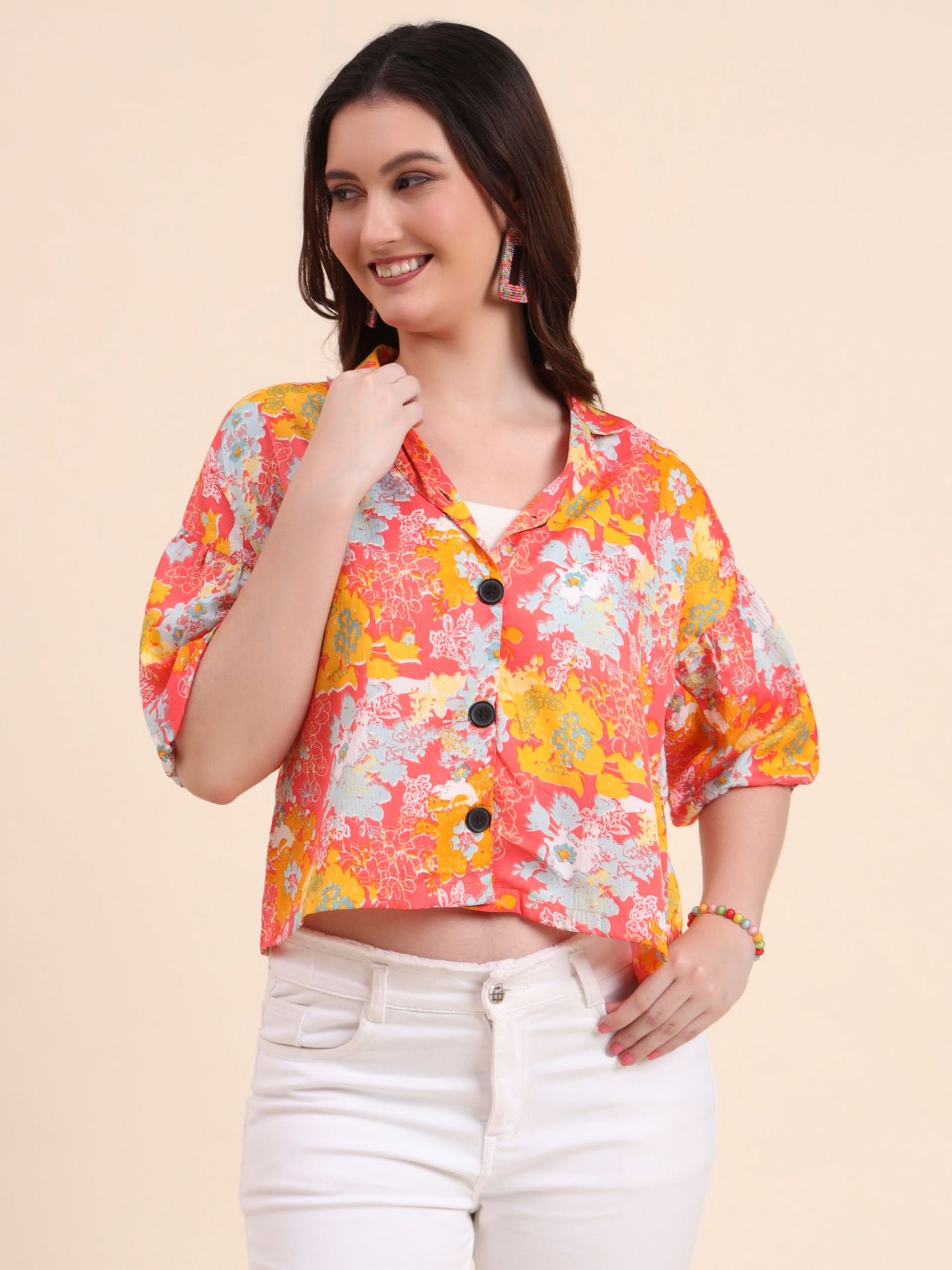 Multi Color Readymade Crocks Shirt: Designer Printed on Delta Fabric