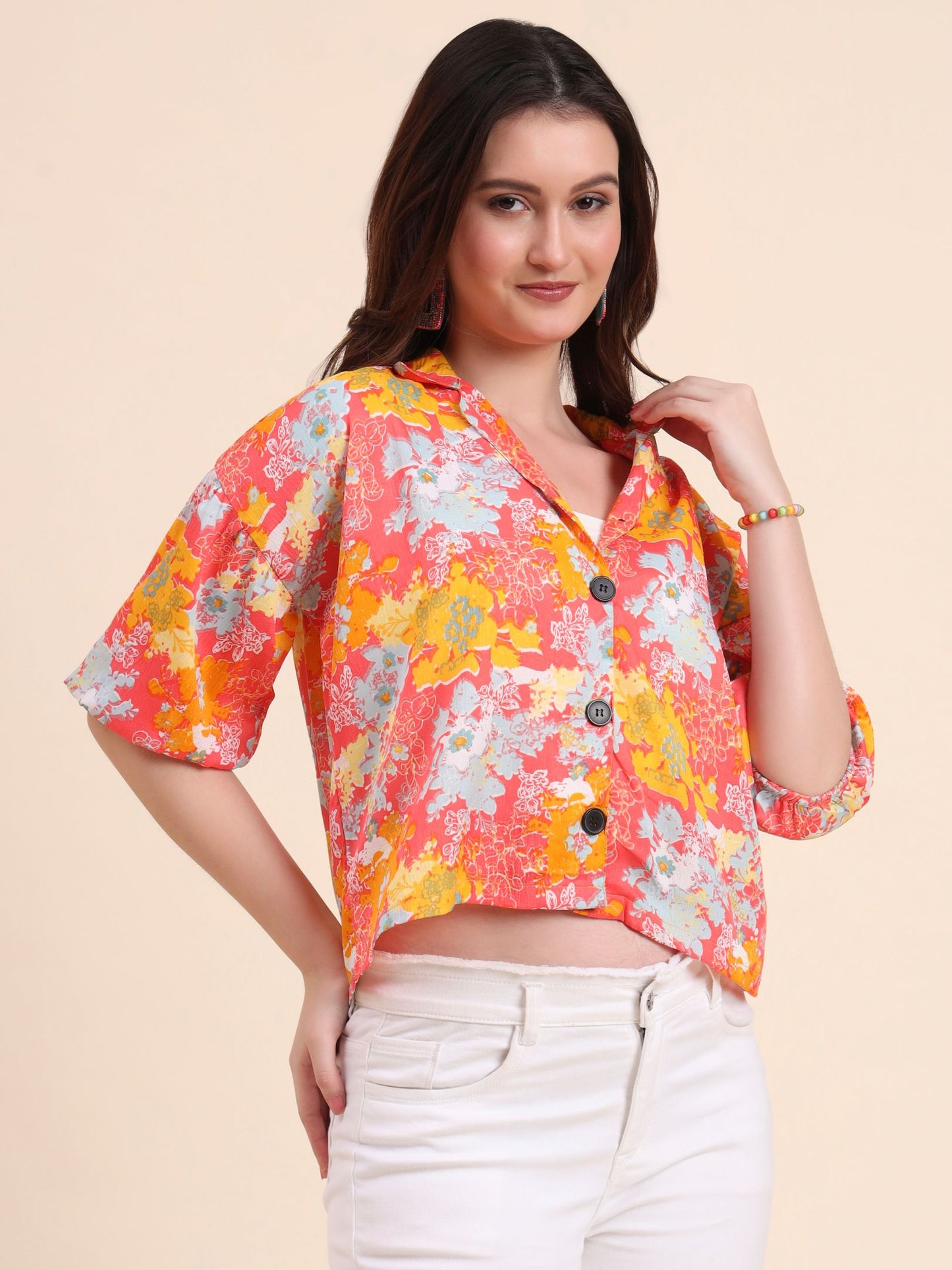 Multi Color Readymade Crocks Shirt: Designer Printed on Delta Fabric