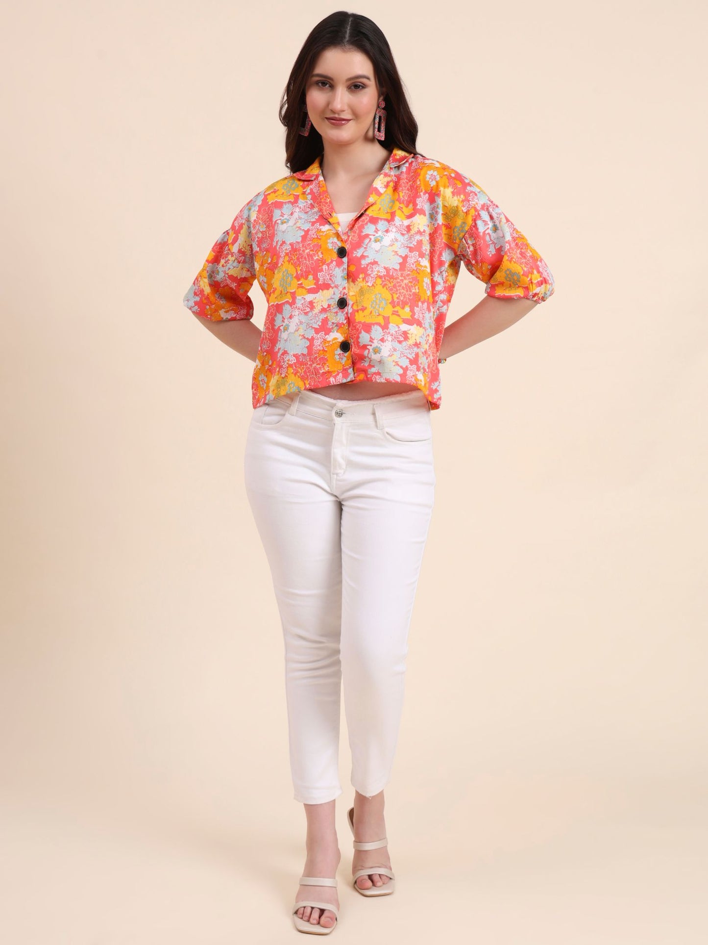 Multi Color Readymade Crocks Shirt: Designer Printed on Delta Fabric