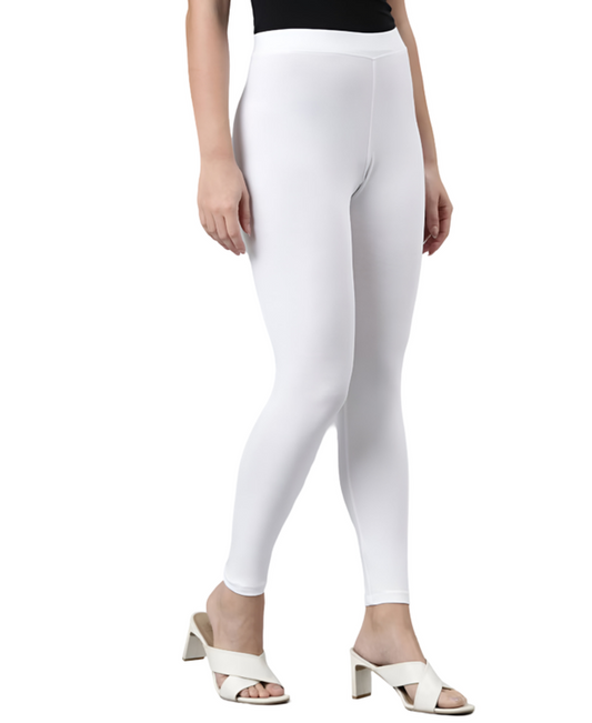 JC's Premium White Ankle-Length Leggings
