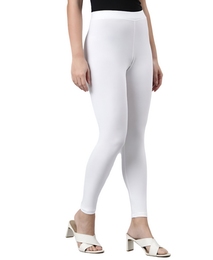 JC's Premium White Ankle-Length Leggings